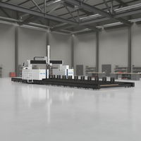 Sistema de Corte Láser de Fibra 3D de 5 Ejes, Área de Trabajo de 26800x3500 mm, 12000-60000 W, para Vigas Estructurales de Gran Tamaño