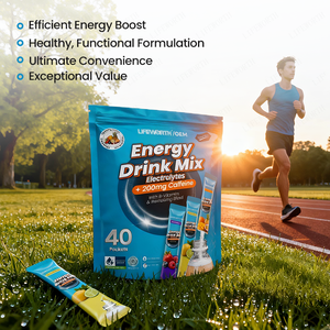 LIFEWORTH Polvere di Elettroliti con 200mg di Caffeina, Bustine per Bevanda Energetica, Integratore Pre-Allenamento - Product Image 2