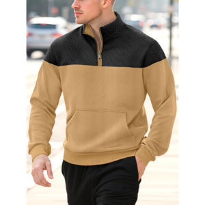 Sweat-shirt zippé pour homme en maille gaufrée, col montant, manches longues, respirant, style décontracté, pour le commerce transfrontalier - Product Image 4