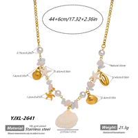 Collier de perles en éclats de pierre d'éléments marins hypoallergéniques de haute qualité pour femme, accessoire quotidien de voyage