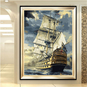 Promozione: Dipinto a Olio <span class=keywords><strong>di</strong></span> Alta Qualità, Barca a Vela, Pittura Astratta Moderna - Product Image 3