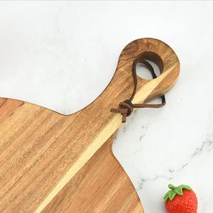 Tagliere da banco Charcuterie carne <span class=keywords><strong>pane</strong></span> che serve cerchio circolare formaggio rotondo Paddle tagliere legno di Acacia <span class=keywords><strong>Pizza</strong></span> Peel - Product Image 4