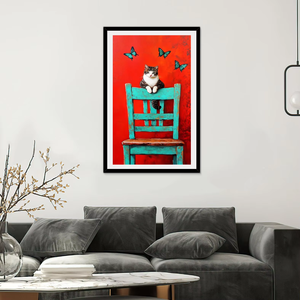 Tableau mural « Chaton sur le tabouret » – Impression haute définition sur toile avec cadre intégré pour la décoration intérieure - Product Image 5