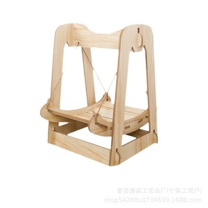 Hamac pour chat, balançoire pour chat, lit pour chat en bois massif, panier suspendu, lit suspendu en corde de chanvre toutes saisons, lit pour chien, lit à bascule pour animaux de compagnie - Product Image 5