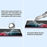 Protection d'écran en verre pour téléphone Samsung Galaxy S22 S23 Ultra, HD clair, 9H, 3D, bords arrondis, couverture intégrale, protection UV