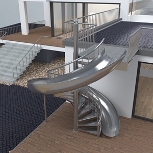 Custom Modern Outdoor Luxury Metal Spiral Staircase Apartment Garden Design <strong>Swimming</strong> <strong>Pool</strong> Stairs 304 Stainless Steel Stair <strong>Slide</strong> - Product Image 1