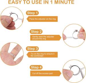 Lot de 12 ajusteurs de bague invisibles en silicone transparent, 4 tailles, pour femmes et hommes, pour ajuster les bagues trop grandes - Product Image 3