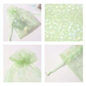 Sac à bijoux en maille QIAN LI avec cordon de serrage 10x15cm 15x20cm 20x30cm Pochette de rangement transparente Emballage cadeau - Product Image 2