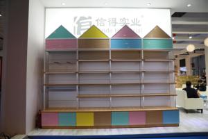 Kim loại bằng gỗ hiển thị Kệ Gondola hiển thị Kệ mua sắm tùy chỉnh sản phẩm hiển thị đứng cho các cửa hàng bán lẻ Kệ bán lẻ - Product Image 3