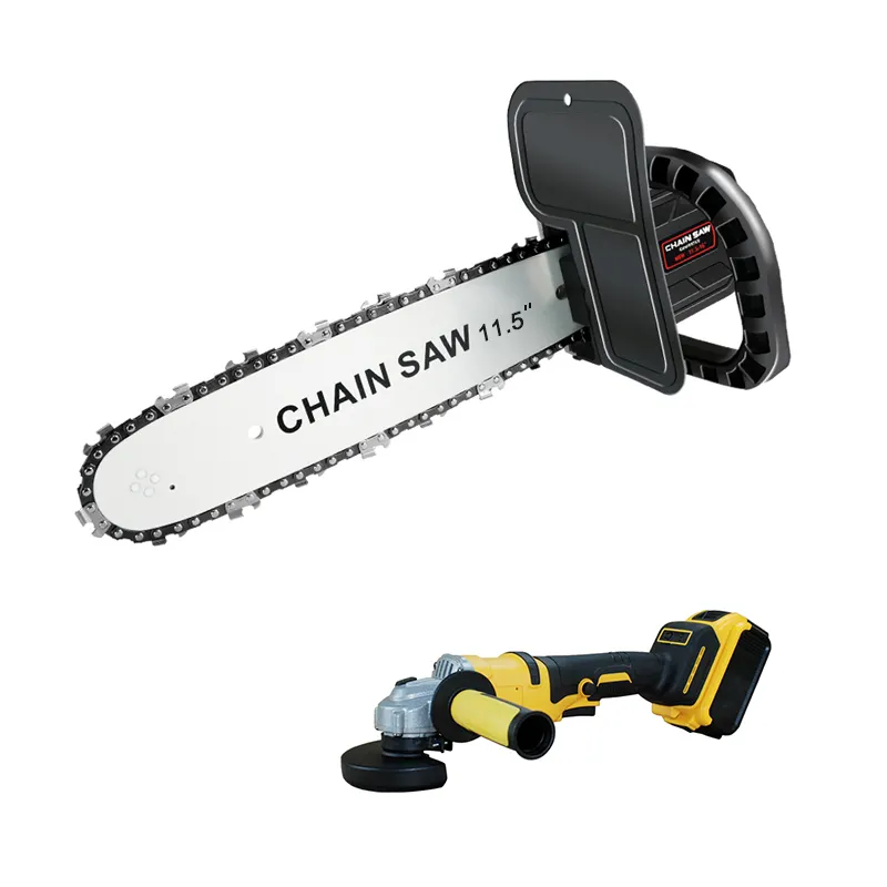 Chainsaw Adapter For Sawing Universal Attachment Multi-functional Chain Saw Electric Angle Grinder Chainsaw Adapter 11.5"