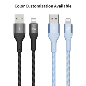 Câble de charge rapide USB-A vers iOS 2.4A avec connecteur PIN amélioré pour <span class=keywords><strong>iPhone</strong></span> 6-14, coque en aluminium, compatible OEM UE/US - Product Image 4