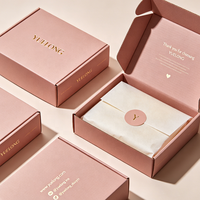 Boîte en carton personnalisée pour vêtements, cadeaux, chaussettes, boîte d'expédition recyclable vide, emballage cadeau artisanal en papier