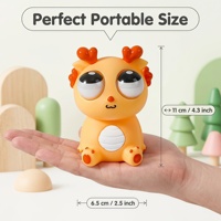 Jouet anti-stress sensoriel souple en vinyle de 11 cm, Dragon aux yeux sortants, amusant, pour enfants et adultes