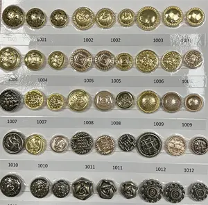 Button Custom Engraved Logo Sew On Suit Blazer Coat Button Metal Shank Button For Clothes