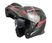 Casque de moto modulaire ECE 22.06, ABS, intégral, à libération rapide, certifié DOT, double visière, visière interne transparente, rouge