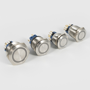 Interrupteur d'arrêt d'urgence à verrouillage IP65 12mm 16mm 19mm 22mm 25mm Bouton poussoir métallique pour barrière de portail - Product Image 1