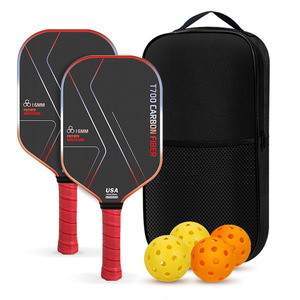 Juego de palas de pickleball de fibra de carbono T700 con 4 pelotas y bolsa de transporte, equipo de entrenamiento, mango antideslizante - Product Image 1