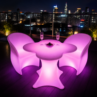 Table lumineuse à LED RGB en forme de fleur de prunier, corps givré sans joint, pour bar, salon, hôtel, villa, jardin, patio, utilisation en extérieur