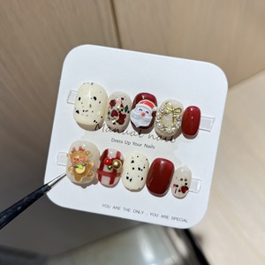 Venta al por mayor personalizable Rosa acrílico <span class=keywords><strong>uñas</strong></span> postizas de alta calidad reutilizable ABS Mini diamante dedo prensa <span class=keywords><strong>uñas</strong></span> hechas a mano - Product Image 1