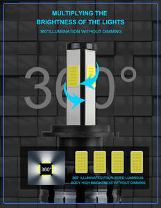 Kit Led Antibrouillard H4 H7 H11 9004 9007 Phare Led 12V 24w 2200lm Pour Voiture Camion Auto Moto - Product Image 3