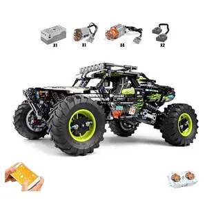 Mold KING 18002 Teknis 1879 Buah MOC-19517 Mobil Mendaki Mobil Remote Control Mainan Blok Bangunan Truk Off-Road Kereta Medan