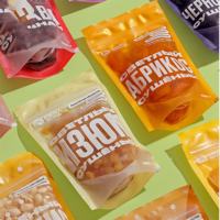 Sachet refermable personnalisé pour bonbons, snacks, chips, emballage alimentaire, pochette à fermeture éclair, sachet plastique laminé avec fermeture ziplock