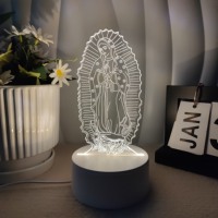 Lampe visuelle 3D religieuse à succès, veilleuse chrétienne LED avec croix pour décoration de bureau, cadeau spirituel