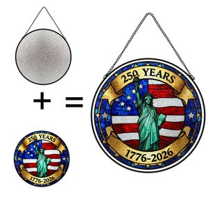 Pendentif de fenêtre suspendu en vitrail, 250 ans d'histoire nationale - Product Image 6