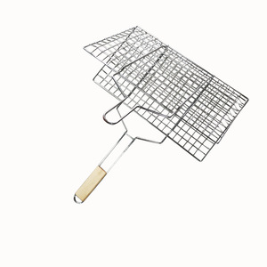 Portable Thickened Bbq Grill Rack Square Low Carbon Steel Wire For Cooking Barbecue With Fish Tongs And Skewers - Product Image 5