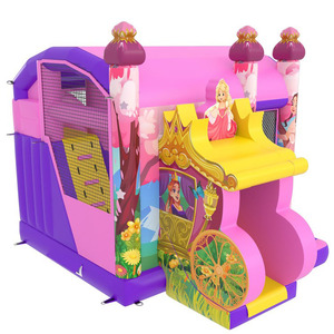 Castello Gonfiabile Rosa a Forma di Carrozza per Principesse, Combo Gonfiabile di Grado Commerciale per Bambine - Product Image 2