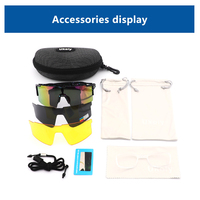 Lunettes de vélo polarisées d'extérieur OEM Tr 90 surdimensionnées Lunettes de cyclisme VTT Interchangeables Résistantes aux chocs Lunettes de soleil de sport pour hommes