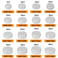Contenants en aluminium filetés en gros en stock, modèle Lithospermum, pour pommade, crème pour les mains, crème pour le visage, avec bouchon à vis rond, sérigraphiés