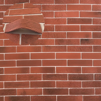Tuiles de briques fendues flexibles modernes MCM, rouge/gris, revêtement de façade texturé pour la décoration murale extérieure des hôtels