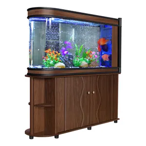 U-shaped glass fish tank multi-function corner aquarium large bottom filter in living room Factory price customized spot