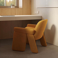 Chaise de salle à manger Teddy Velvet Back Dressing Chair Adapté au salon Chambre à coucher Chaise simple à revêtement souple