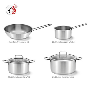 Ensembles d'ustensiles de cuisine professionnels en acier inoxydable, casseroles et poê<span class=keywords><strong>les</strong></span> multifonctions, casseroles industrielles - Product Image 2