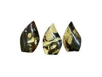 Vente en gros d'ambre naturel de Sumatra, Indonésie, de haute qualité, poli, en forme de flamme, cristal de guérison, artisanat, taille 10 cm