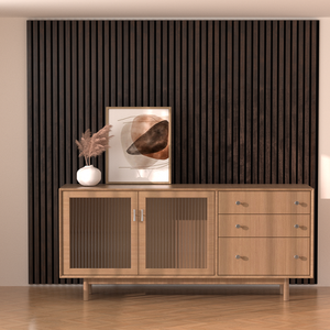 KINGMAN Panneaux acoustiques personnalisables en MDF écologique à motif bois, insonorisants, pour mur d'accentuation, appartement, <span class=keywords><strong>extérieur</strong></span>, chambre, modèle 3D - Product Image 6