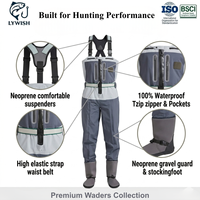 Cuissardes de pêche respirantes 4 couches personnalisées OEM, prix usine, étanches avec bandes thermosoudées en nylon pour la pêche à la mouche et la chasse au canard