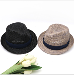 A Cheap Summer Beach Plain Straw Beach <span class=keywords><strong>Borsalino</strong></span> Fedora Hat Chapeaux pour hommes - Product Image 4