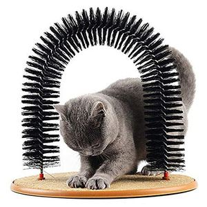 Interactive <b>Cat</b> Tunnel Grooming <b>Toy</b> with Self-Service Massager & Hair Remover Plastic Classic Design Boredom Buster for <b>Cats</b> - Product Image 2