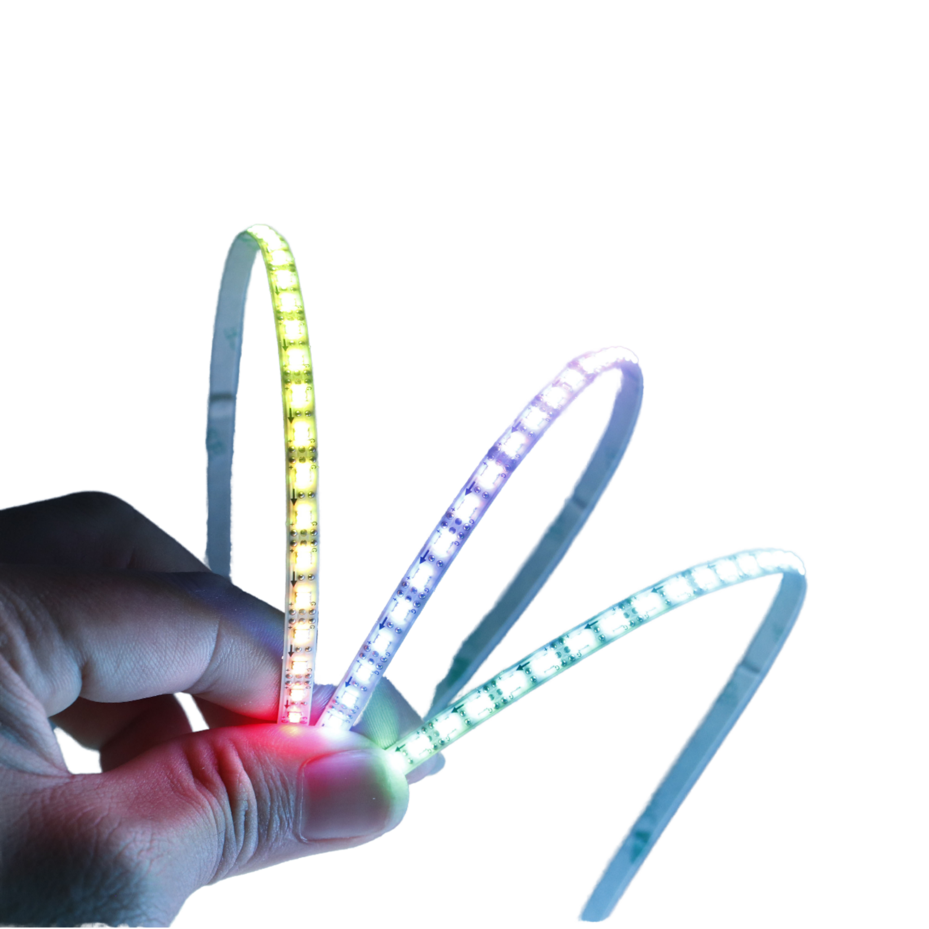SXZM 2.7MM 5V 160Led WS2812B RGBIC Flexible USB Copper Body LED Strip Light Magic Color Clashing Effect for Car UAV Decor