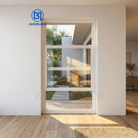 Fenêtre coulissante moderne en PVC résistante aux intempéries avec moustiquaire en fibre de verre et double vitrage, fenêtre à guillotine sur mesure pour maisons