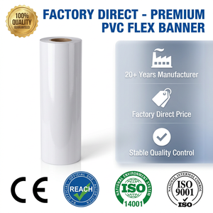 Fabricante profesional 440 Gsm Impresión digital Carteles publicitarios Materiales PVC Vinilo Flex Banner Roll - Product Image 2