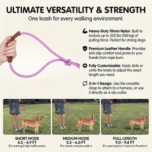 Laisse pour chien personnalisée en corde, laisse de traction pour animaux de compagnie, laisse d'entraînement pour la promenade des chiens de taille moyenne à grande - Product Image 4