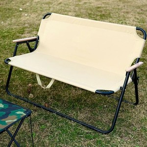 Silla Plegable Doble para Pesca y Camping, Portátil, para Dos Personas, con Respaldo, de Hierro y Metal, Silla de Ocio Tipo Kermit - Product Image 2
