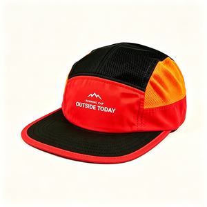 Gorra de running de 5 paneles de mezclilla de secado rápido, gorra de campamento para exteriores, logotipo personalizado, gorra deportiva ligera y transpirable, unisex, para viajes de verano, informal - Product Image 2