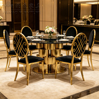 Table de restaurant ronde moderne et polyvalente en acier inoxydable, qualité commerciale pour mobilier d'hôtel et événements de mariage