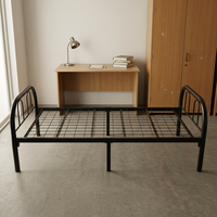 Lit simple en métal à base grillagée, structure en fer, pour une personne, prix abordable