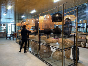 Black Natural Bamboo Rattan Indoor <b>Lamp</b> Long Shape <b>Victorian</b>/Modern/European Design <b>Lamp</b> Cover/<b>Shade</b> - Product Image 4